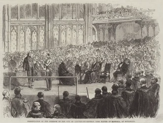 Verleihung der Freiheit der Stadt an Generalleutnant Lord Napier von Magdala, im Guildhall